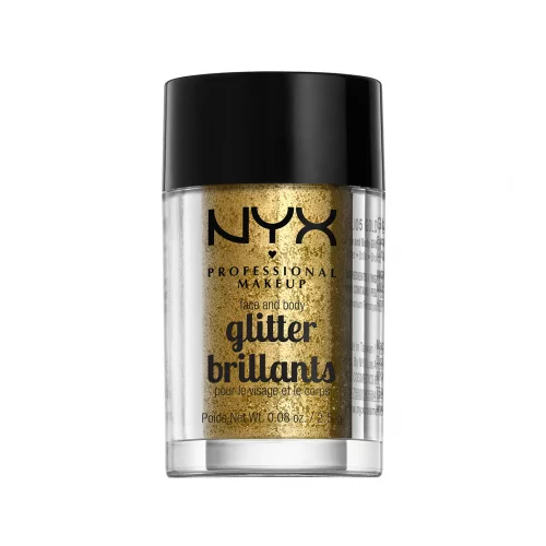 NYX Professional Makeup šljokice za lice i tijelo – Face & Body Glitter – Gold (GLI05)
