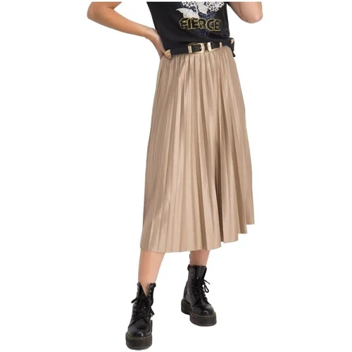 Vila Nitban Midi Skirt - Sand Shell Bež