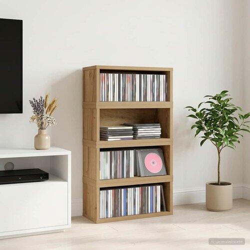  Stalak za CD-ove 4 kom. Hrast artisan 40 x 17 x 17 cm Slike