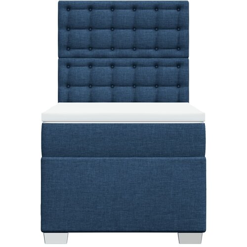  Krevet s oprugama i madracem plavi 100 x 200 cm od tkanine Slike
