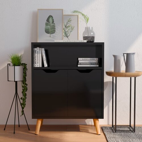 VidaXL Komoda visoki sjaj crna 60 x 30 x 72 cm od iverice Slike
