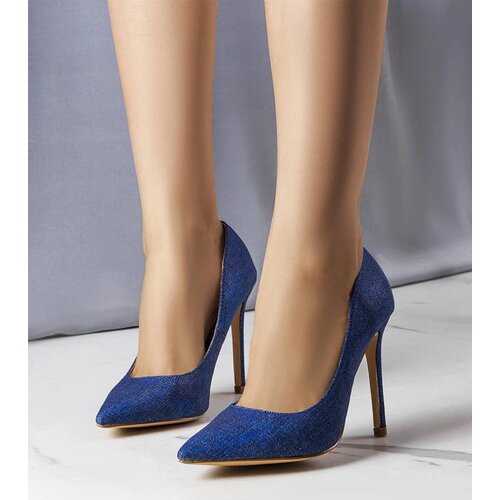 Gemre Navy blue glossy stilettos Patins Cene