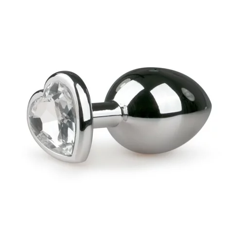 EasyToys N7 kovinski čep s srebrnim prozornim kamnom, (21079669)
