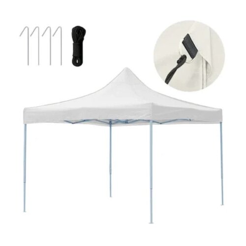  Zložljiv vrtni paviljon 2,9x2,9 m - bel, vremensko odporen, enostavna sestava, (5000346963) Cene