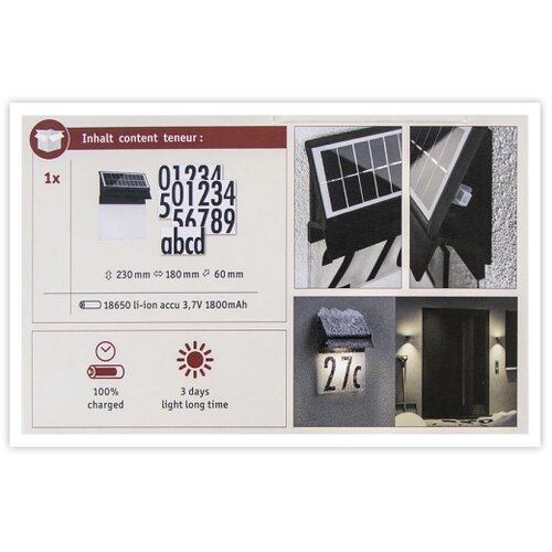 PAULMANN 94694 - LED/0,2W IP44 solarni kućni broj neda 3,7V Slike