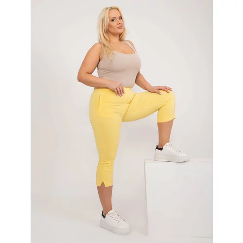 Fashion Hunters Light yellow fitted trousers size 3/4 plus