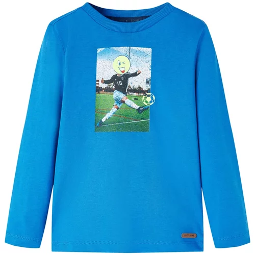  Dječja majica dugih rukava s uzorkom nogometaša kobaltnoplava 92