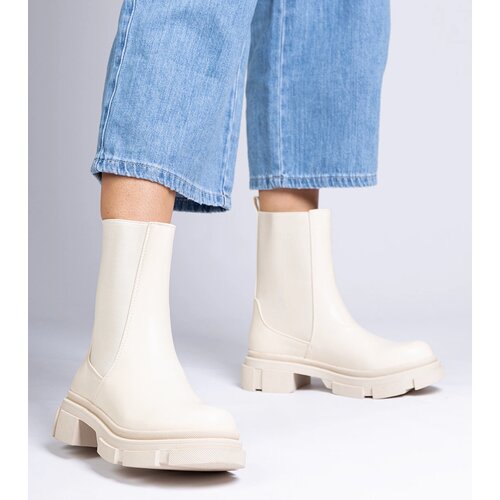 Gemre Beige ankle boots with flexible upper Beringo Slike