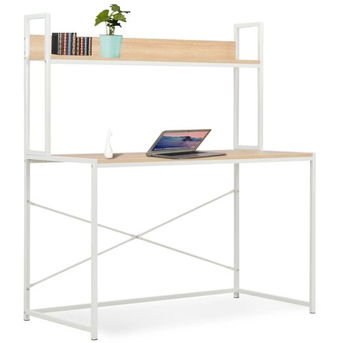 vidaXL Računalniška miza bela in hrast 120x60x138 cm, (20608853) Cene