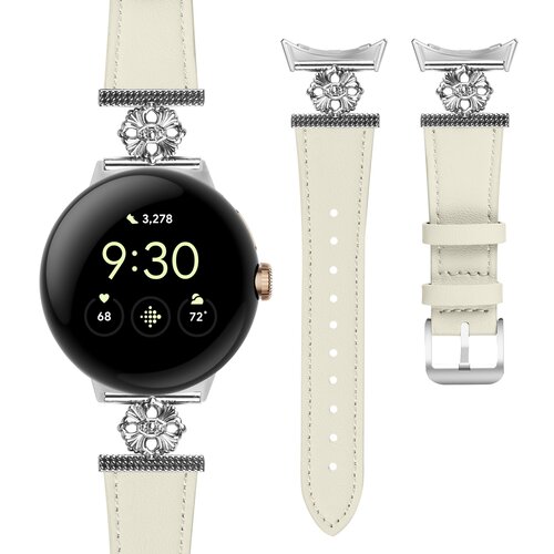 INF Pašček za uro iz pravega usnja za Google Pixel Watch 1/2 Beige, (21543051) Cene