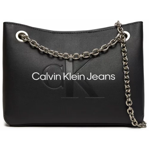 Calvin Klein Jeans Torba za na rame crna / srebro