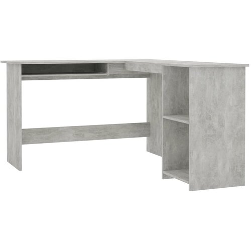  Kutni radni stol boja betona 120x140x75 cm konstruirano drvo Slike