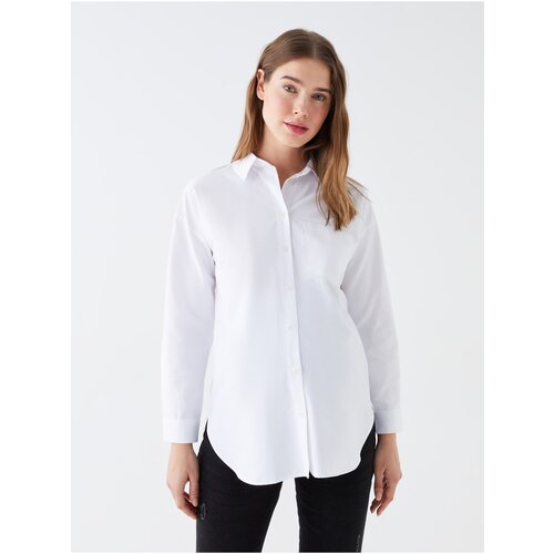 LC Waikiki Front Button Closure Plain Long Sleeve Poplin Maternity Shirt Slike