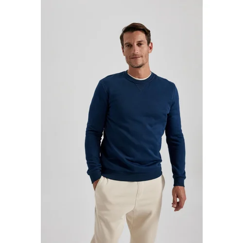 Defacto Regular Fit Crew Neck Basic Cotton Sweatshirt