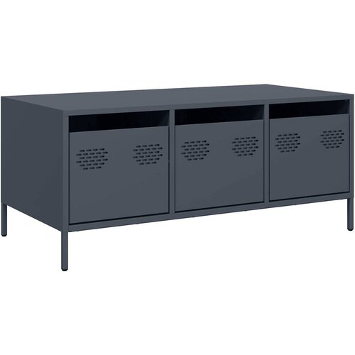 Maison Chic Klubska mizica - kavna mizica - Nizka mizica antracit 101,5x50x43,5 cm valjano jeklo, (21753492) Slike