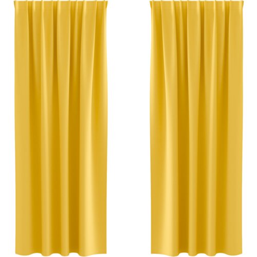  Zavjese 2 pcs žuta boja senfa 245 x 140 cm Poliester Slike