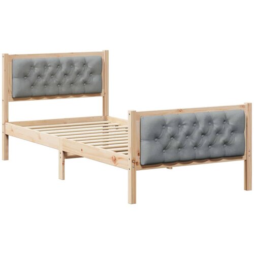  Krevetna konstrukcija s uzglavljem Svijetlo siva 90 x 200 cm Smeđa Slike
