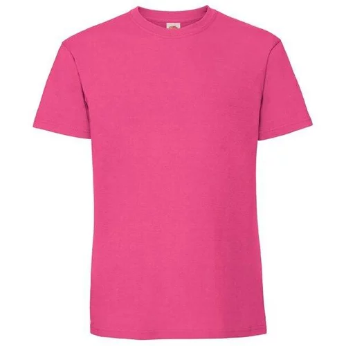 Fruit Of The Loom Pink Men's T-shirt Iconic 195 Ringspun Premium