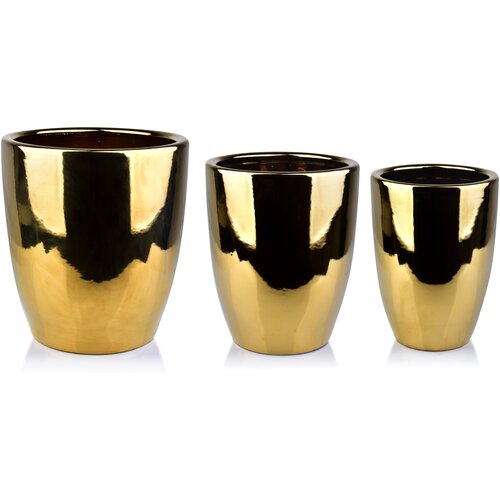 Mondex oslonke keramika Neva Gold 39x39x42 32x32x38,5 26x26x35 srebrna set, (5000305447) Slike