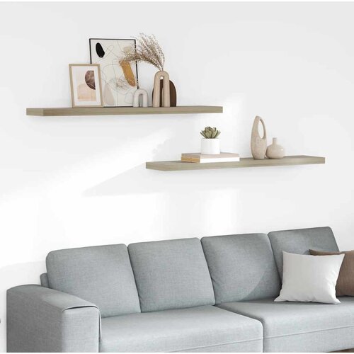  Plutajuće zidne police 2 kom boja hrasta 120x23,5x3,8 cm MDF Cene