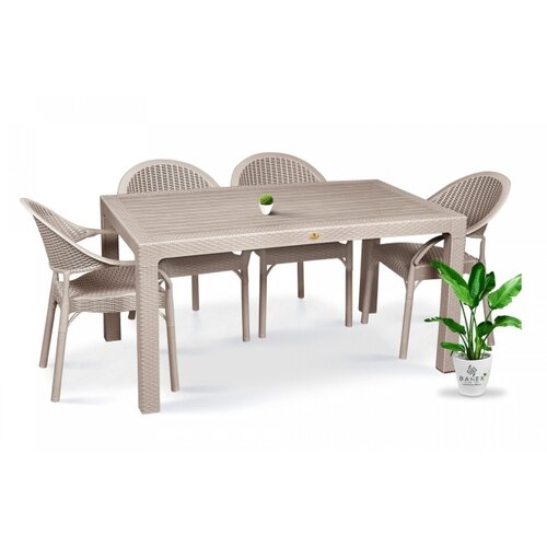  Baštenski Set 6/1 Bambu-ratan Capucino Cene