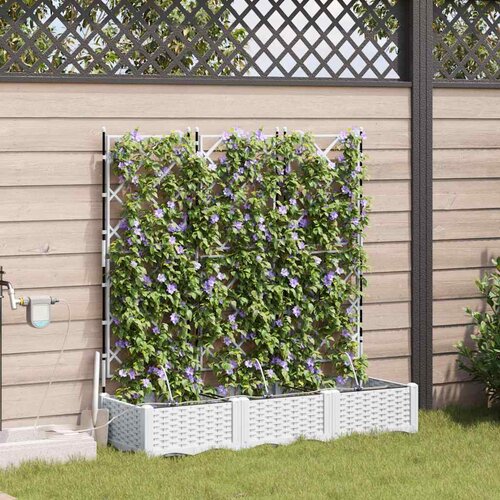  Vrtna saksija 3 pcs Bijeli 120 x 40 x 126 cm Plastika Slike