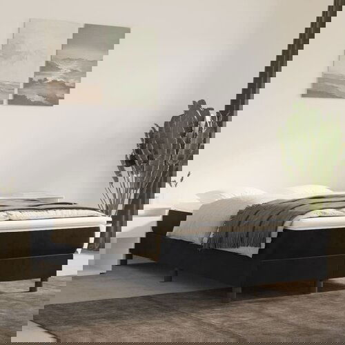 VidaXL Box spring posteljni okvir črn 120x200 cm žamet Slike