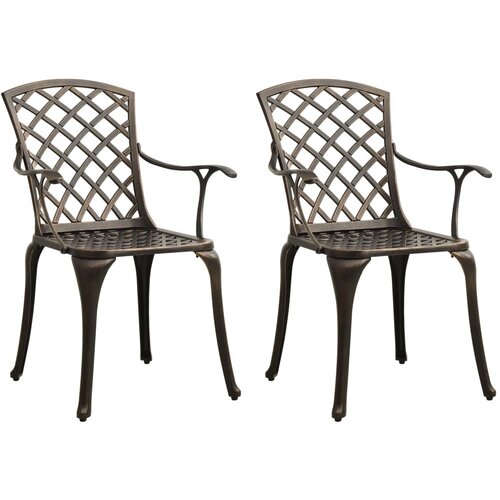 VidaXL Vrtni stoli 2 kosa liti aluminij bronasti, (20660207) Slike