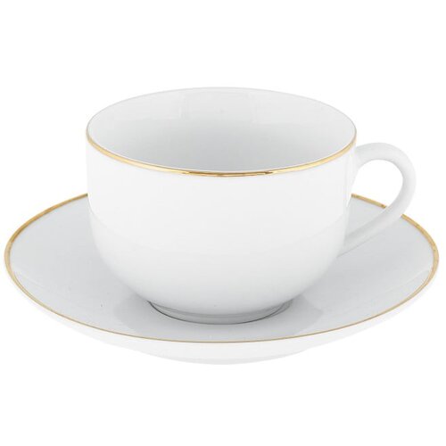 Villa Altachiara Komplet 4 belih porcelanskih skodelic s podstavki Gold Chic Cene