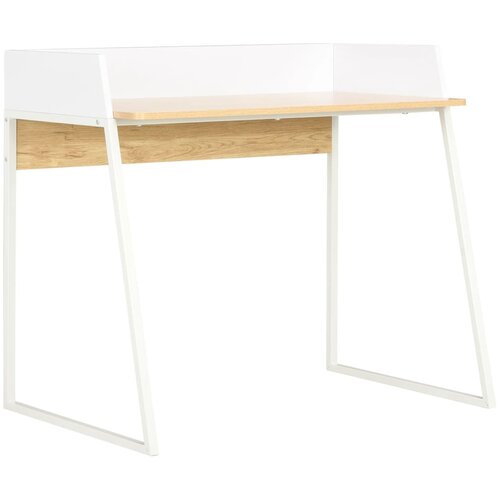 vidaXL Pisalna miza bela in barva hrasta 90x60x88 cm Cene