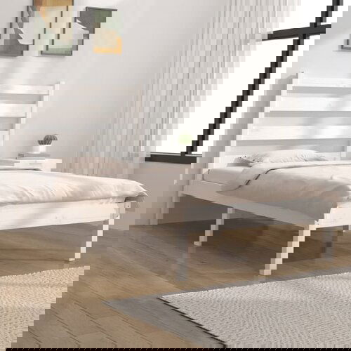 Furnova Posteljni okvir bel iz trdne borovine 100x200 cm, (21944227) Slike