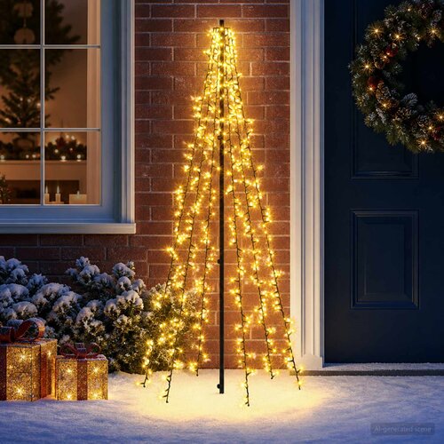  LED božićno drvce 165 cm 540 LED lampica Topla bijela Čelik Slike