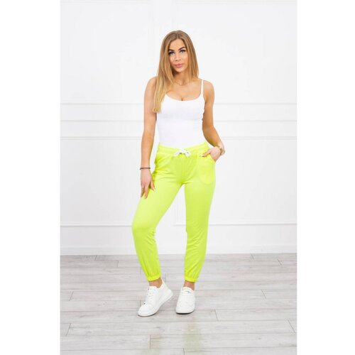Kesi Cotton pants yellow neon Slike