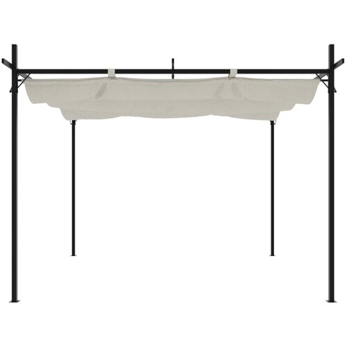  Pergola s pomičnim krovom krem 295 x 292 x 230 cm Slike