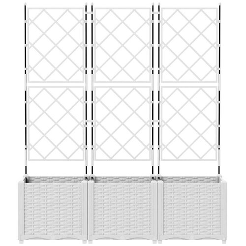  Vrtna saksija 3 pcs Bijeli 120 x 40 x 143 cm Plastika Slike