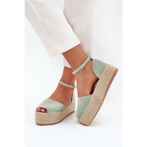 Boto Women&amp;#039;s platform espadrilles with weaving mint Selise Slike