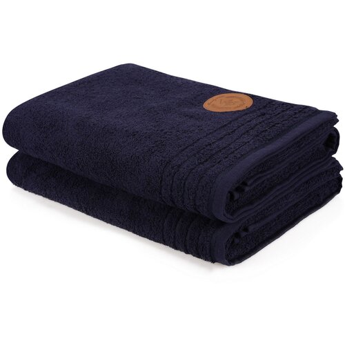 410 - Dark Blue Dark Blue Bath Towel Set (2 Pieces) Slike