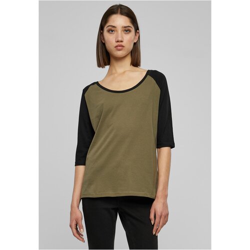 Urban Classics Women&amp;#039;s 3/4 contrast raglan T-shirt olive/black Slike