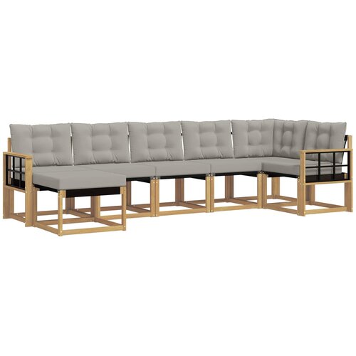vidaXL Zunanja garnitura za sedenje 7 pcs Bela in svetlo siva, (5000279710) Cene