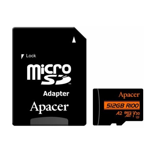 Apacer microSD XC 512GB spominska kartica U3 R100 V30 A2 AP512GMCSX10U8-R Cene