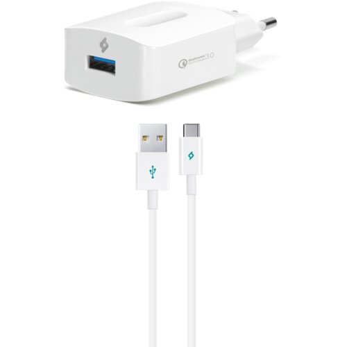 Ttec Punjač Zidni - Uni 1xUSB (QC 3.0) - White - +USB-C cable 1,2m Cijene