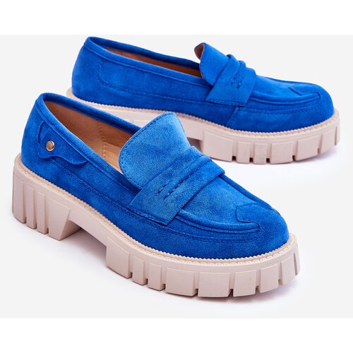 Kesi Women's Suede Slip-on Shoes Modre Fiorell Slike