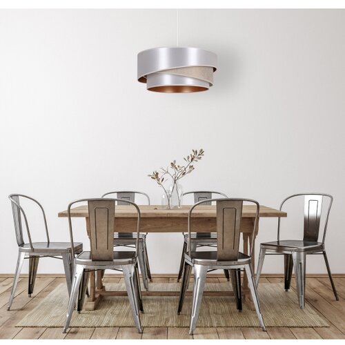  Duolla - Visilica na sajli KOBO 1xE27/15W/230V prečnik 45 cm srebrna/zlatna Slike