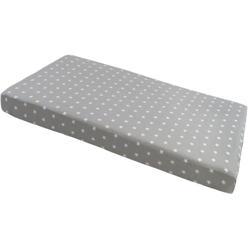 Medi Partners Fitted sheet for bed 120x60 – cotton – White stars on gray Cene