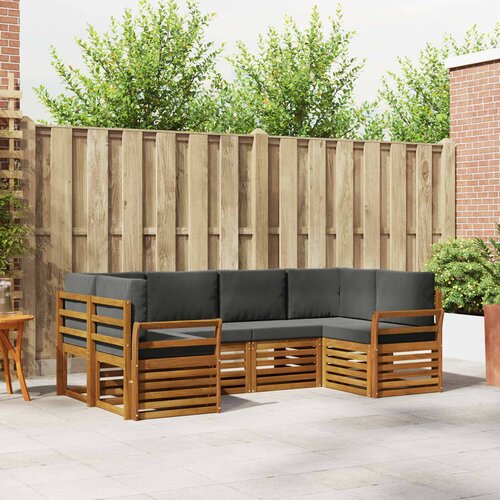  Set vanjskih sofa 6 kom. Prirodna i antracit Smeđa 245 x 130,5 x 73 cm Cene