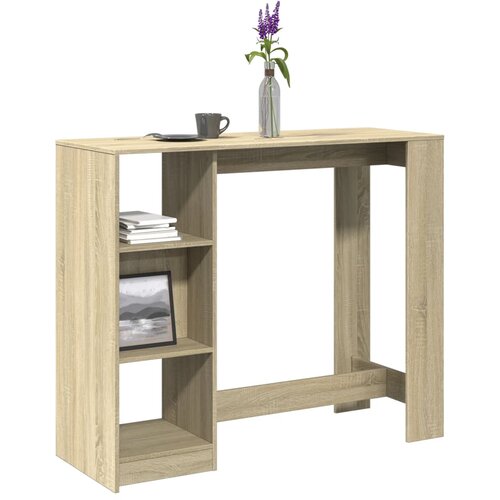  Barski stol s policom boja hrasta 124x46x103,5 cm drveni Cene