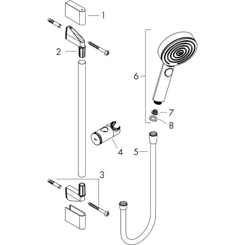 Hansgrohe tu&amp;scaron; set pulsify 105 3j relax eco U&amp;amp;#039;S 650, krom (24161000) Slike