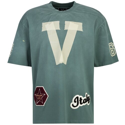 19V69 ITALIA Majica &amp;#039;Tamaro&amp;#039; bež / zelena / črna / bela Slike