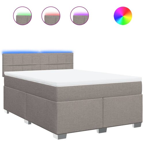 vidaXL Box spring postelja z vzmetnico taupe 160x200 cm blago, (21309941) Cene