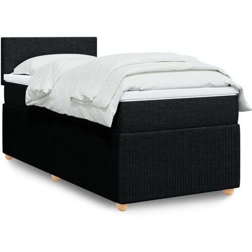 Box spring krevet s madracem crni 80 x 200 cm od tkanine Slike